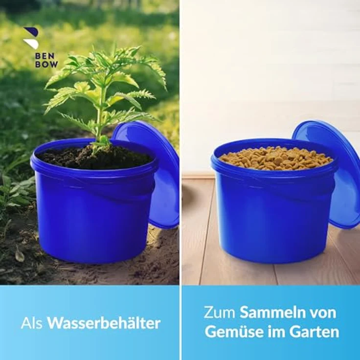 BenBow Eimer mit Deckel mit Griff 10L 5er Pack, Blau BSR-, Luftdicht, Lebensmittelecht, BRC-, Auslaufsicher – Bild 6