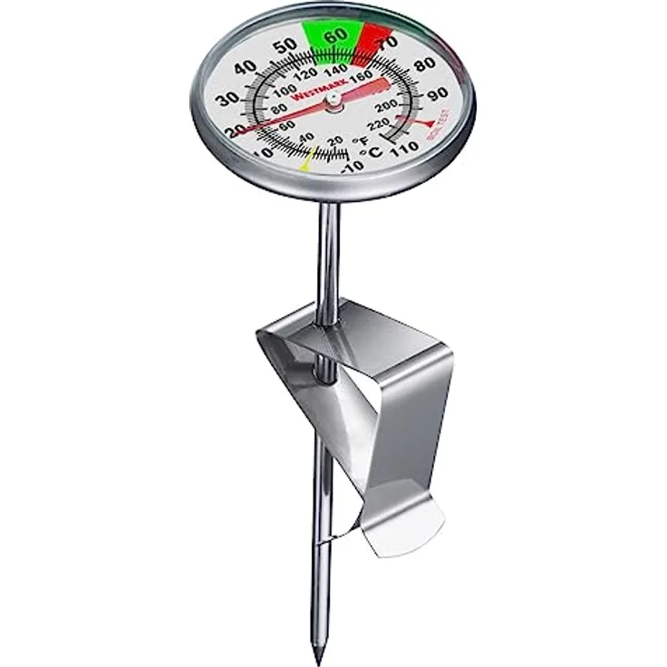Westmark Milch-Thermometer – praktisches Küchenthermometer zum optimalen Aufschäumen von Milch, leckerer Milchschaum für Kaffee, Barista-Thermometer mit Clip – Edelstahl - Preisvergleich