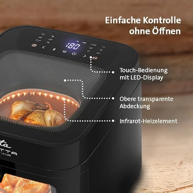 eta Fritteuse Fritta Ultima, 1700 W Heißluftfritteuse mit 12 Programmen, schwarz, 6,5 l Fassungsvermögen und LED-Display – Bild 7