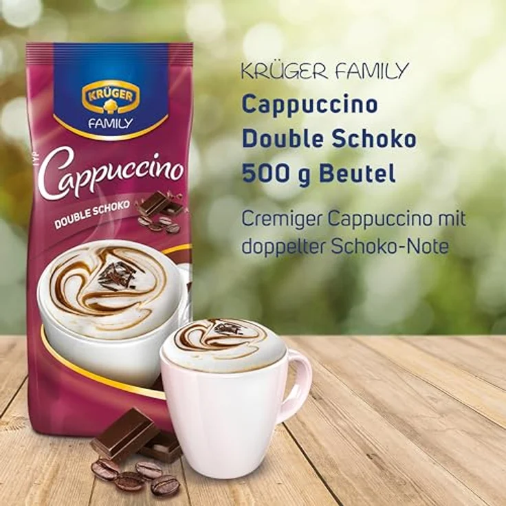 Krüger Cappuccino Double Choco 500g mit Schoko-Splittern 1er Pack – Bild 2