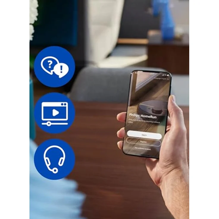 Philips Nass-Trocken-Saugroboter XU5100/10 5000 Series, 10.000 Pa Saugkraft, doppelter Wischmopp, inkl. Entleerungsstation, LDS-Radarnavigationssystem, HomeRun App, mit Beutel – Bild 2