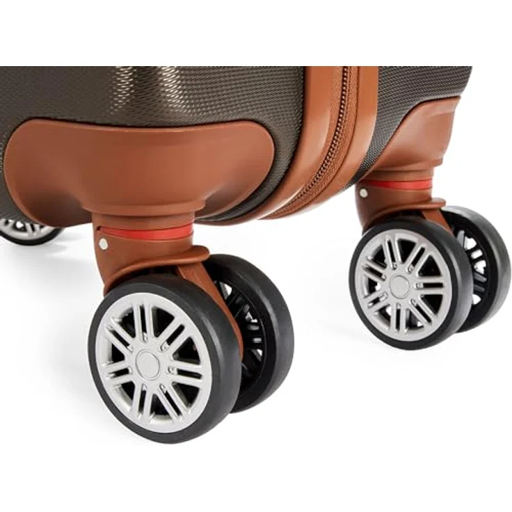 BRUBAKER Handgepäck Koffer Paris - M - Braun und Hellbraun - Reisekoffer Trolley mit Zahlenschloss, 4 Rollen und Komfort Tragegriffen - ABS Hartschalen Rollkoffer - 37 x 56 x 22 cm – Bild 5