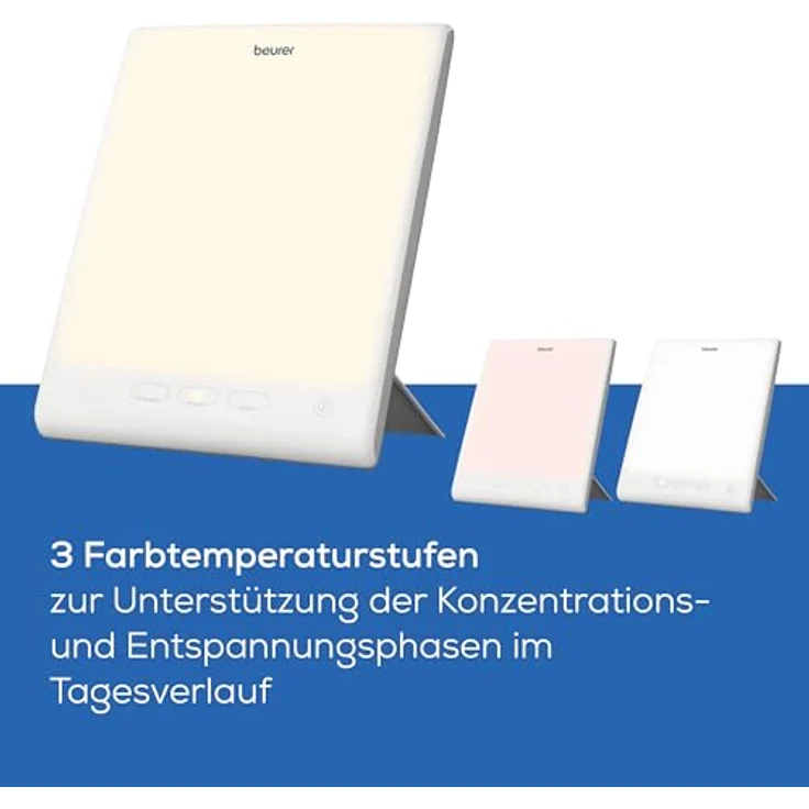 Beurer TL 45 Perfect Day Tageslichtlampe, Simulation von Tageslicht, mit 3 Farbtemperaturen für einen geregelten Tages-Nacht-Rhythmus, Human Centric Lighting, ideal für den Arbeitsplatz oder Zuhause – Bild 3
