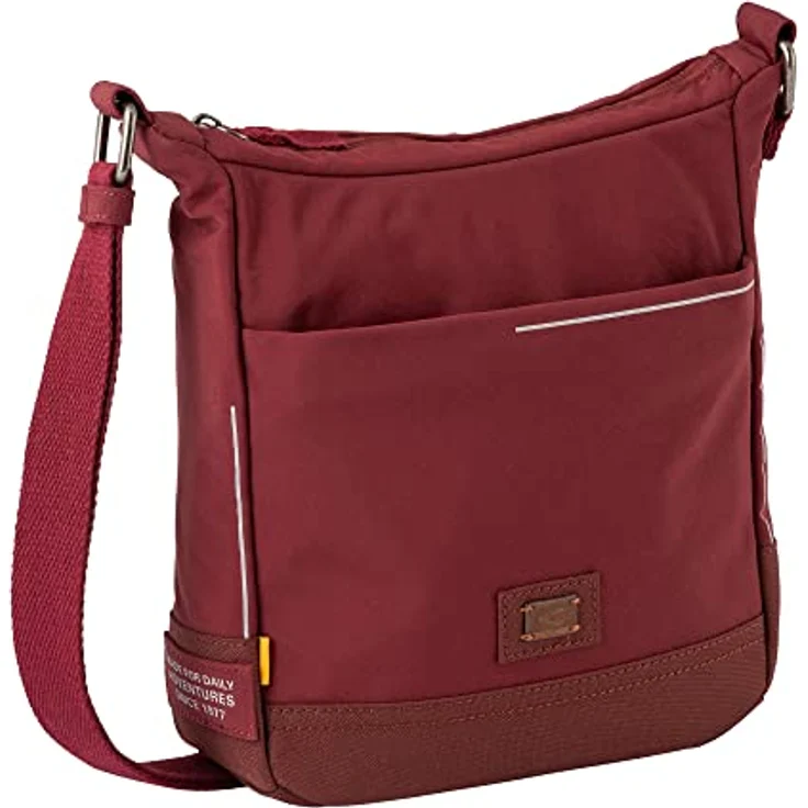 camel active City Herren Umhängetasche Crossbody Bag Mittelgroß Rot, Recyceltes Nylon, Reflektierende Details – Bild 1