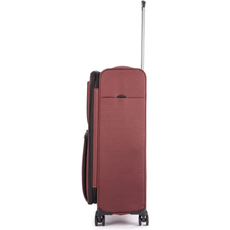 Stratic Bendigo Light + Koffer Weichschale Reisekoffer Trolley Rollkoffer mittelgroß, TSA Kofferschloss, 4 Rollen, Erweiterbar, Größe M, Redwine – Bild 3