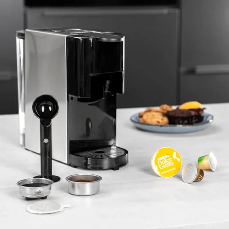 Princess 4-in-1 Multi-Kapsel-Kaffeemaschine 1450W 0,8L Schwarz Silber – Bild 2