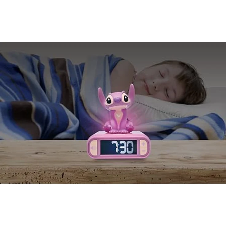 LEXIBOOK Disney Stitch Angel Digitaler Wecker mit Nachtlicht, Rosa, 3D-Design und Schlummer-Funktion – Bild 2