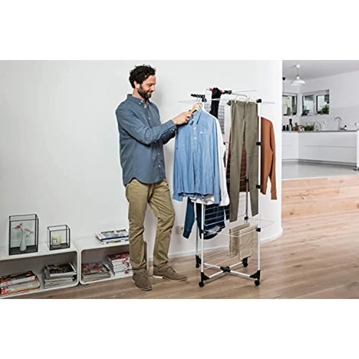 Vileda Mixer 4 Wäscheständer, 40 m Leinenlänge, 4 Ebenen für 4 Waschladungen – Bild 3