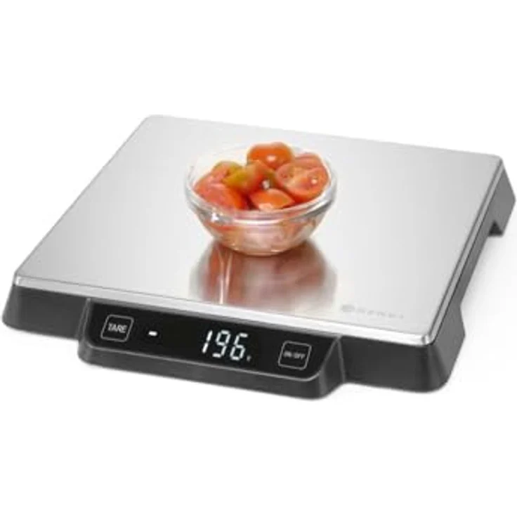 HENDI Digitale Küchenwaage, Haushaltwaage, für max 15kg, Präzision auf bis zu 1gr, mit eingebautem Digital-Display, 266x269x(H)34mm, Edelstahl – Bild 3