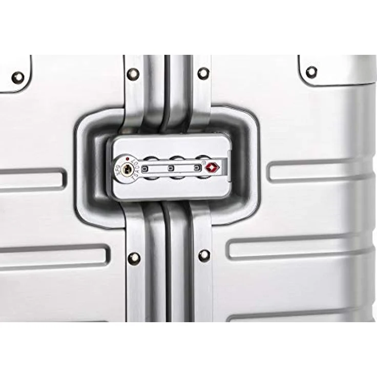 Travelhouse Oslo Alu Reisekoffer Silber M-65cm Hartschalenkoffer Reisetrolley Suitecase Trolley 2X TSA Zahlenschloss 4 Doppelräder 360° Rollen Markenqualität Vol. 70L – Bild 2