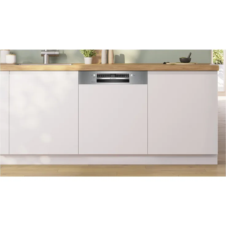Bosch SMI4EUS00D Exclusiv Serie 4 Teilintegrierter Einbaugeschirrspüler 60 cm, 13 Maßgedecke, Home Connect, Energieeffizienzklasse B, 44 dB