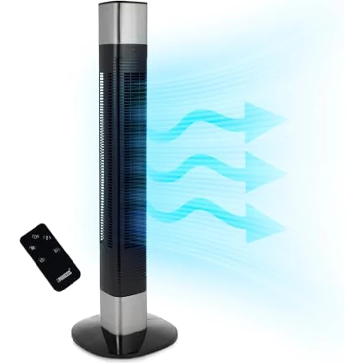 Princess Geräuscharmer Turmventilator - 103 cm, 3 Modi, 3 Geschwindigkeiten, 80° Oszillation, App-Steuerung – Bild 1