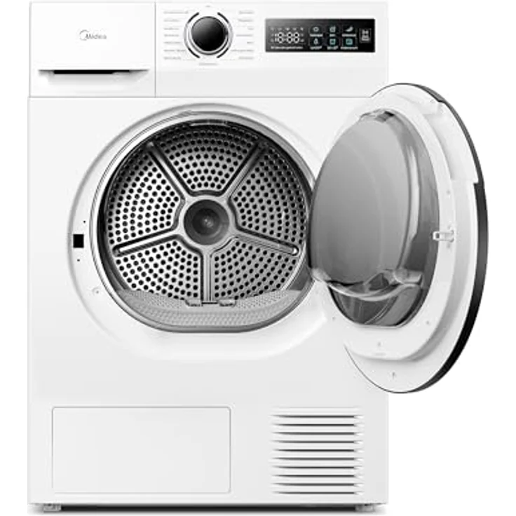Midea MD11EH70BD Wärmepumpentrockner, 7 kg, Energieklasse D, Schnelltrocknen 35', HealthGuard, Sensor-Trocknung, Knitterschutz, Auffrischen Wolle, Weiß – Bild 2