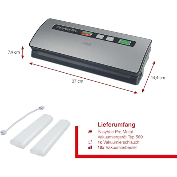 Solis Vakuumiergerät, Für trockene, feuchte und empfindliche Lebensmittel, Metal, EasyVac Pro – Bild 6