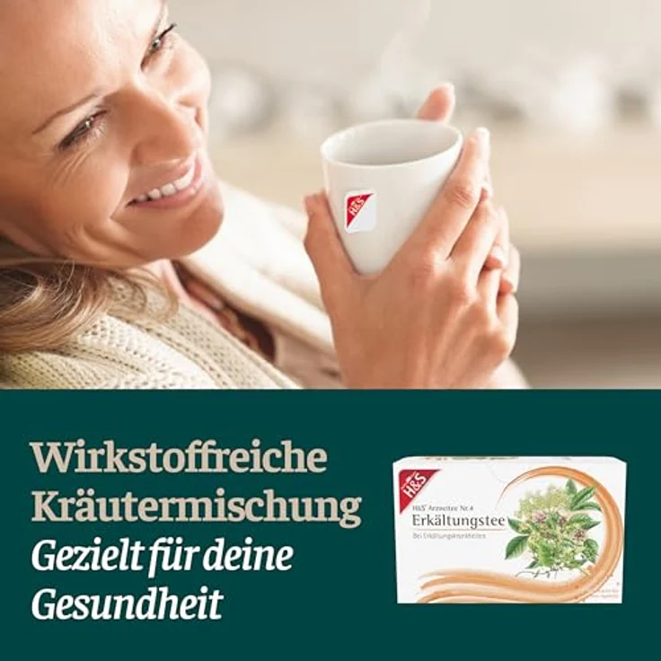 H&S Erkältungstee V, Filterbeutel für Erkältungskrankheiten, 20x2 g – Bild 4