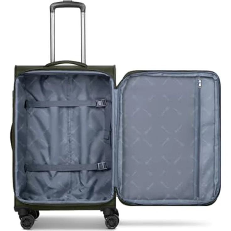 BUGATTI Valencia Soft Koffer-Set 3-teilig, erweiterbar, 46.5 x 28.5 x 75cm, 89L Volumen, 360° Doppelrollen aus hochwertigem Polyester für Damen und Herren – Bild 5