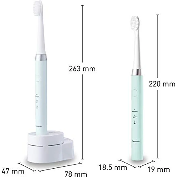 Panasonic EW-DM81-G503 Elektrische Zahnbürste, 2 Aufsteckbürsten, Timer, 2 Betriebsmodi, ergonomisches Design, 31.000 Bewegungen pro Minute, Schallschwingungen, Grün – Bild 4