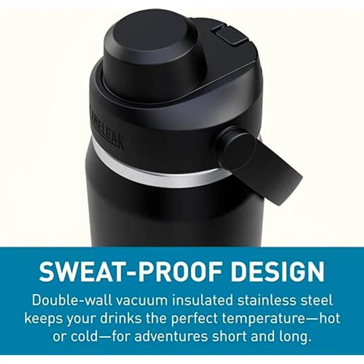 CAMELBAK Thrive Chug Wasserflasche, isolierter Edelstahl, auslaufsicher, 740 ML, leicht zu tragen, Schwarz – Bild 5