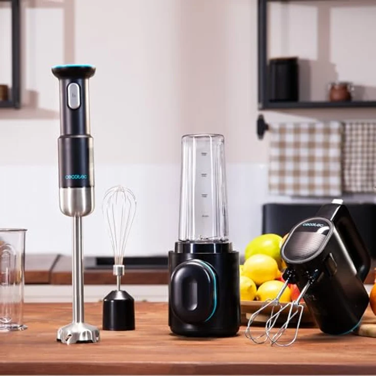 Cecotec Tragbarer Handmixer BlendGo, 180W, wiederaufladbarer Akku mit 30 Minuten Laufzeit, 6500 – 13000 U/min, Temperaturregelung 60-96 °C, komplettes Zubehör, inkl. Schneebesen und Tragbecher – Bild 2