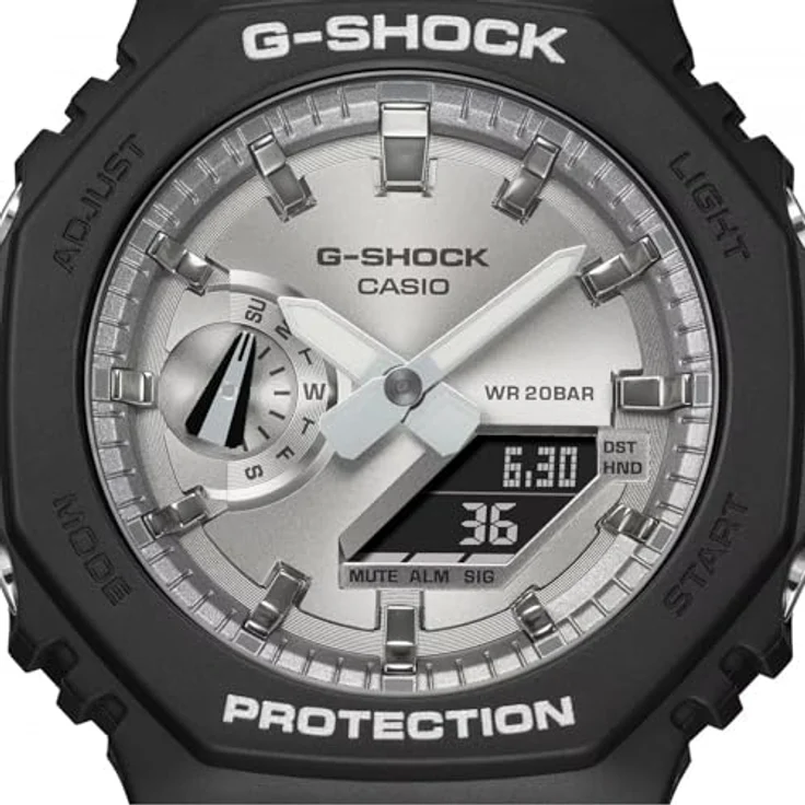 Casio G-Shock Herrenuhr Eiche - Silbernes Zifferblatt (Ø 45 mm) – Bild 3