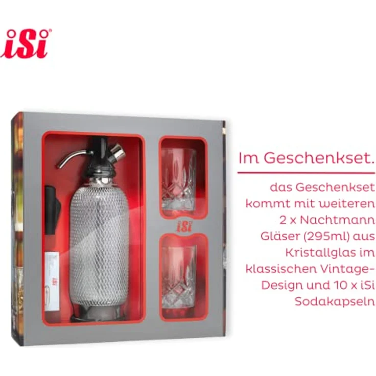 ISI Sodamaker Classic Set, Wassersprudler in Silber mit hochwertigem Design – Bild 4