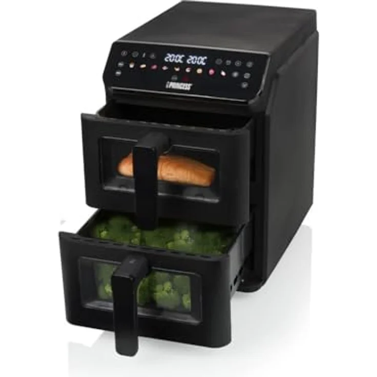 PRINCESS Stack Airfryer 182490, Heißluftfritteuse mit 2 x 5,6 L, 3000 W, digitales Bedienfeld, kompaktes, vertikales Design, ölfrei frittieren – Bild 4