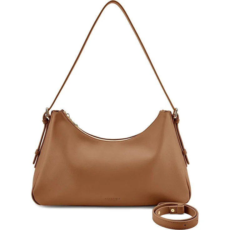 Seidenfelt Nelma Schultertasche 38 cm, Beige, geräumiges Reißverschlussfach, abnehmbarer und justierbarer Umhängeriemen, langlebig aus Polyurethan