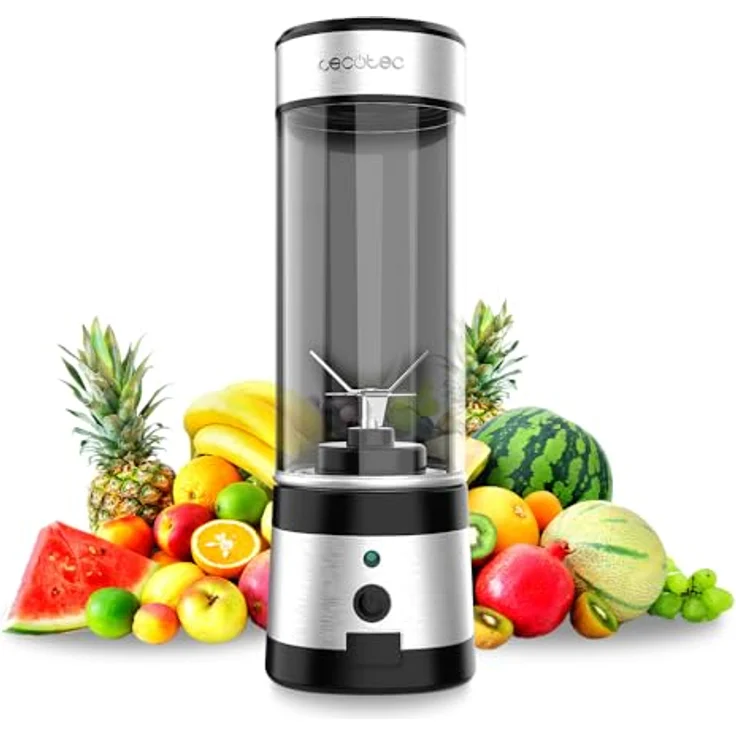 Cecotec WanderlustMix, Tragbarer USB-Smoothie-Mixer mit 126W, 400ml Becher, 4 Klingen mit schwarzer Titanbeschichtung, 15 Nutzungen Autonomie – Bild 1