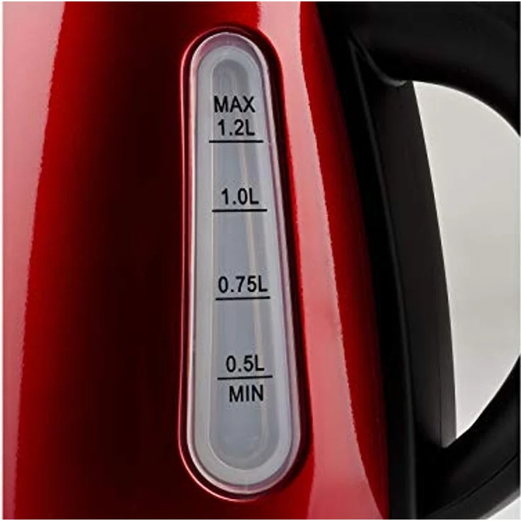 Girmi Bl32 kabelloser Wasserkocher aus Edelstahl, 1,2 l, 1630 W, Rot – Bild 5