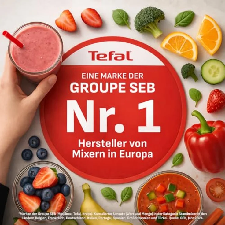 Tefal Stabmixer HB67MB Quickchef+ 3-in-1 XL, 1000 W, Silence-Modus, Schwarz – Bild 3