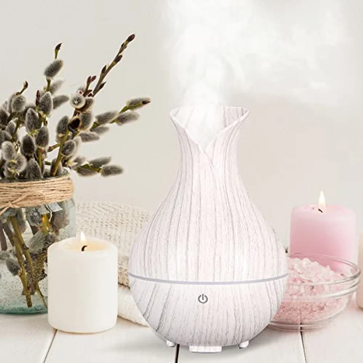 Sixtol Aroma difuzer Bloom bílé devo 200ml - Design Aroma Diffuser Weiss Holz zur Luftbefeuchtung – Bild 4