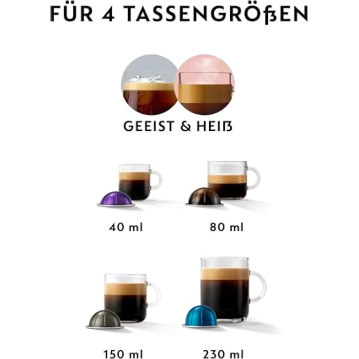 Nespresso Kapselmaschine Vertuo Pop ENV90.BAE von DeLonghi, inkl. Aeroccino Milchaufschäumer, Willkommenspaket mit 12 Kapseln - Farbauswahl: bunt – Bild 4