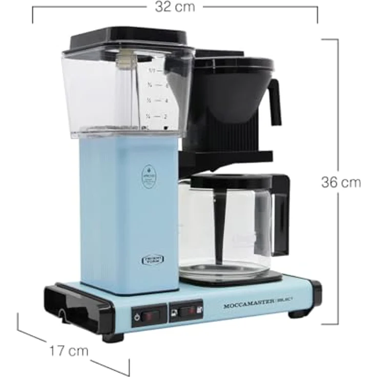 Moccamaster 53975 KBG Select Filterkaffeemaschine, Aluminum, 1.25 liters, Pastel Blue – Bild 2