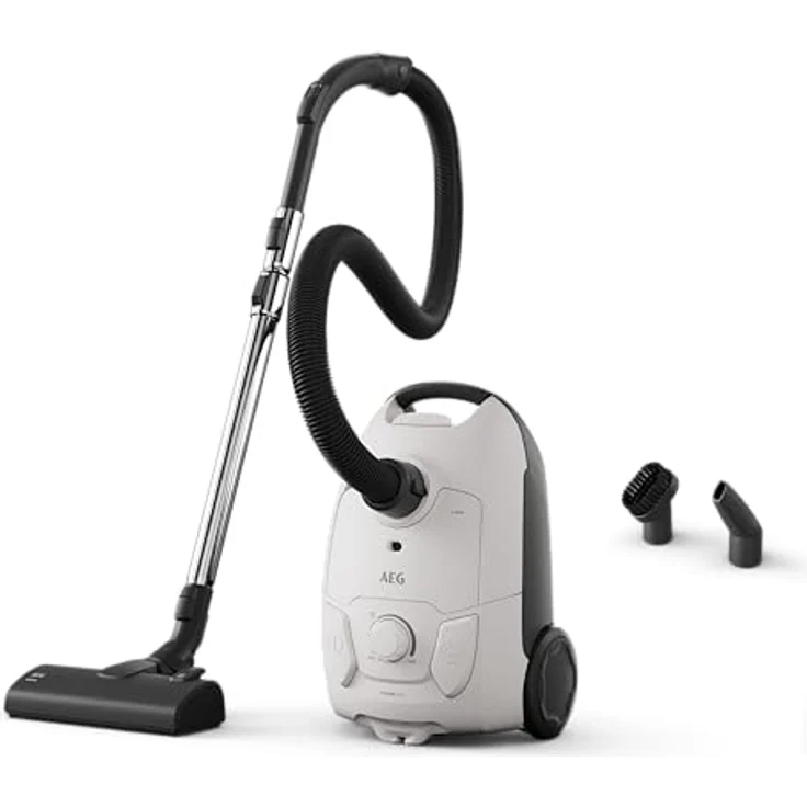 AEG CLEAN 5000 AB51C1SW Staubsauger mit Beutel, hohe Saugleistung, 37 % Recyclingkunststoff, Hygiene-Filter, weiß – Bild 1