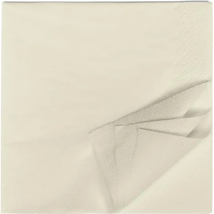 HEKU 100 einfarbige Servietten, 3-lagig, 33x33cm, creme, praktische 5er-Packung, hoch saugfähig, für Veranstaltungen & Gastronomie – Bild 5