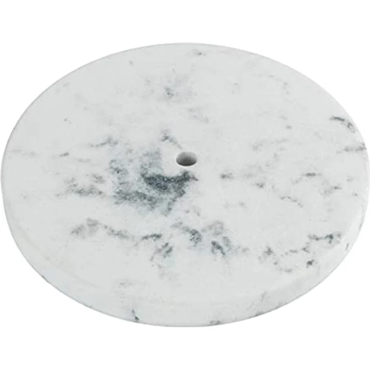 WENKO Küchenrollenhalter Marmor, stehender Halter für Küchenrollen in eleganter Marmor-Optik für die Küche, mit Boden aus Kunststoff und schwarzer Stange aus Metall, (B/T x H): Ø 15 x 32 cm, Weiß – Bild 3