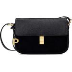 Picard Schultertasche Bellair, genarbtes Echtleder, Schwarz, mit Sicherheitsfach und abnehmbarem Gurt