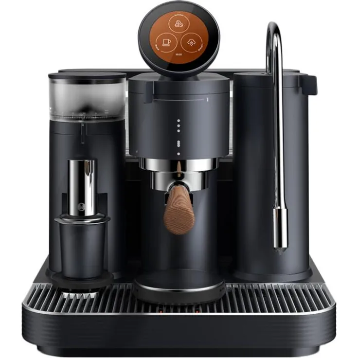 Meraki Siebträgermaschine, Espressomaschine mit Mahlwerk und PID-Regelung, Schwarz, Automatikmodus und CoffeeSense™-Technologie