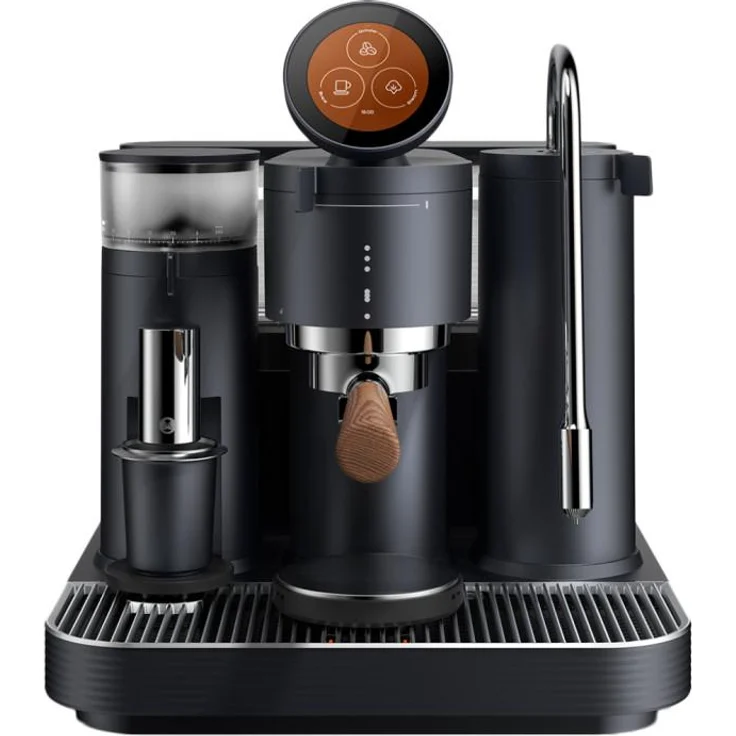 Meraki Siebträgermaschine, Espressomaschine mit Mahlwerk und PID-Regelung, Schwarz, Automatikmodus und CoffeeSense™-Technologie