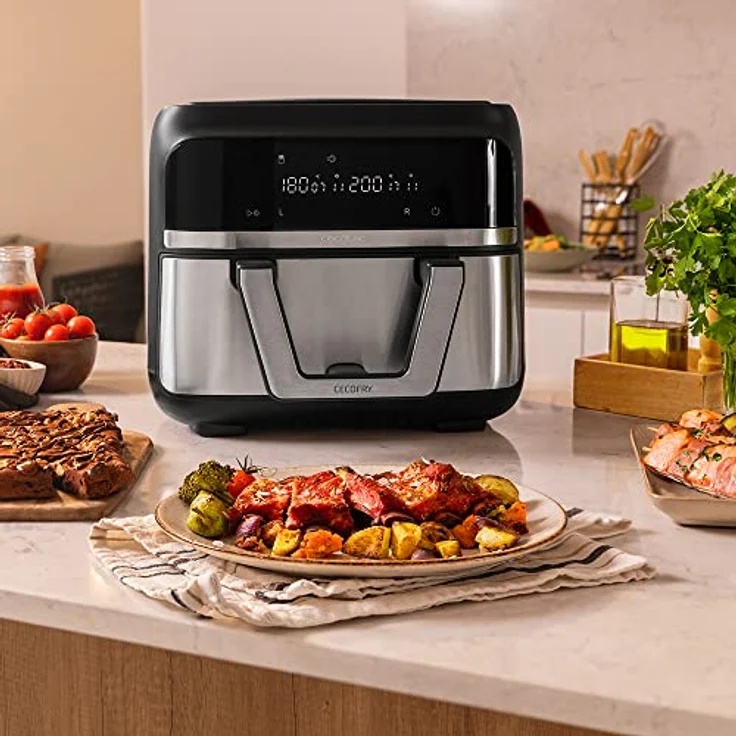 Cecotec CecoFry Advance Double, Heißluftfritteuse 9 L, 2850 W, digitale und ölfreie Diätfritteuse mit zwei Körben und PerfectCook-Technologie – Bild 5