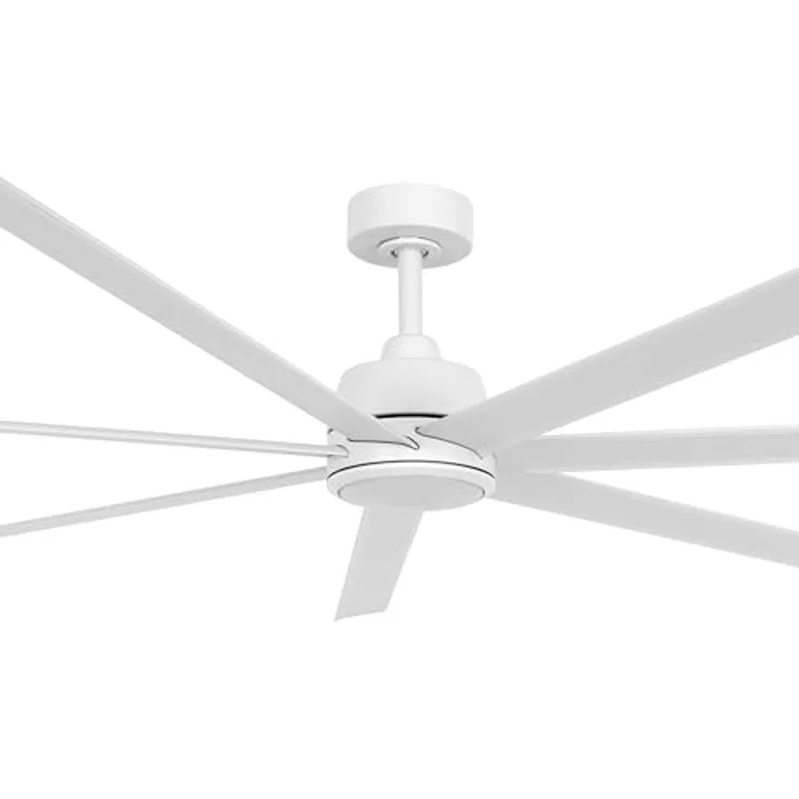 LUCCI AIR Atlanta II Deckenventilator, 183 cm Durchmesser, 7 Aluminium Flügel, leiser und sparsamer Motor mit 6 Geschwindigkeiten, Weiß – Bild 2