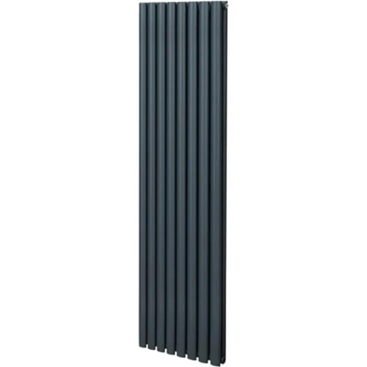 Monster Shop Röhrenheizkörper Oval 1800 x 480mm | Vertikaler Wandheizkörper Paneelheizkörper | Matt Anthrazit Grau Kohlenstoffstahl | Hohe Wärmeleistung, Stabile Montage, Leichte Wartung [Inkl. Reinigungsbürste, Befestigungsset & Halterungen] – Bild 1