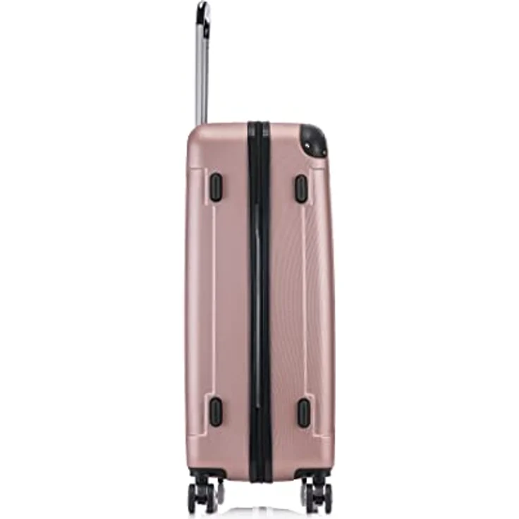 Flexot® Flex-2045 Koffer Zwillingsrollen Reisekoffer Trolley Hartschale XL, Rose-Gold – Bild 4
