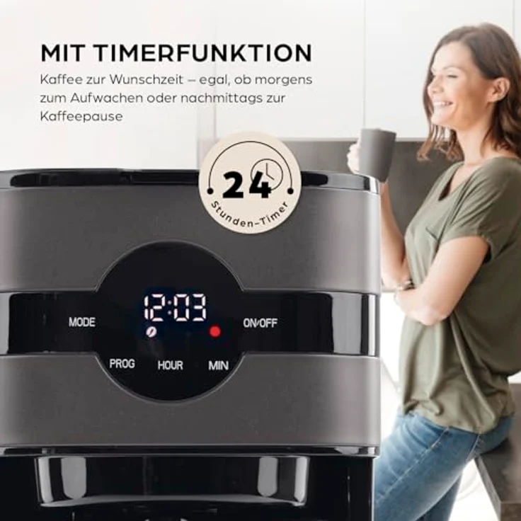 Barista Filterkaffeemaschine Touch Iso, Edelstahl-Isolierkanne mit Digitaldisplay, Timerfunktion und Permanentfilter, 900W, für 8 Tassen Kaffee, 1,25 Liter – Bild 2