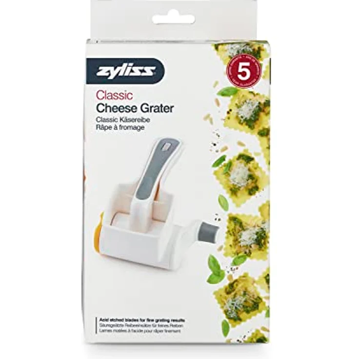 ZYLISS Classic Käsereibe E900010 mit Edelstahl-Feintrommel für müheloses Reiben von Hartkäse, Schokolade und vielem mehr – Bild 2
