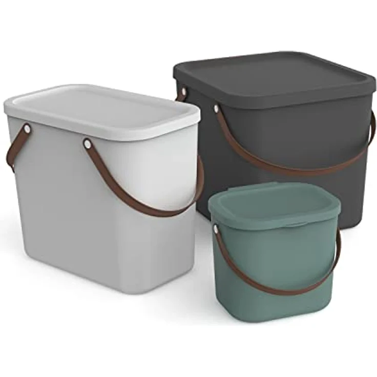 Rotho Albula Aufbewahrungsbehälter mit Deckel 6L Aufbewahrungssystem Aufbewahrungsbox mit Griff aus Rezykliertem Kunststoff Aufbewahrung BPA-frei (Anthrazit) – Bild 4