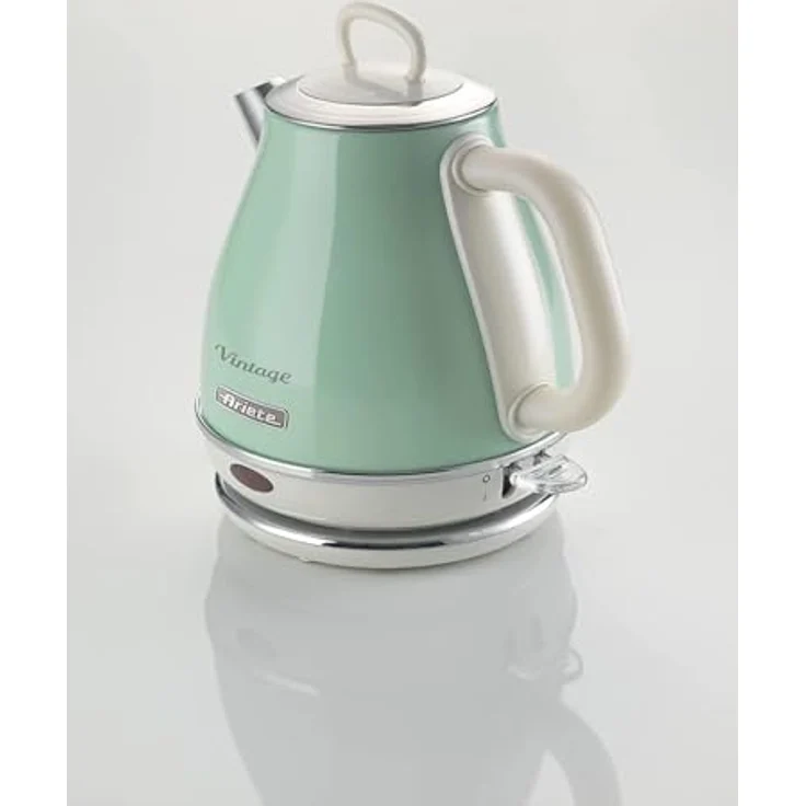 Ariete 2868 Vintage, elektrischer Design-Wasserkocher aus Edelstahl für Aufgussgetränke, Tee und Kräutertees, Abschaltautomatik, ergonomischer Griff, 1 Liter, 1600 W, Grün – Bild 4