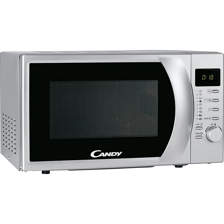 Candy CMG 2071 DS CMG2071DS Kombi-Mikrowelle mit Grill, Standgerät, 700 Watt, 6 Leistungsstufen,20 Liter Garraum, Silber