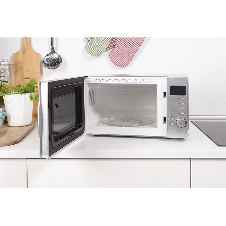 Candy CMG 2071 DS CMG2071DS Kombi-Mikrowelle mit Grill, Standgerät, 700 Watt, 6 Leistungsstufen,20 Liter Garraum, Silber – Bild 2