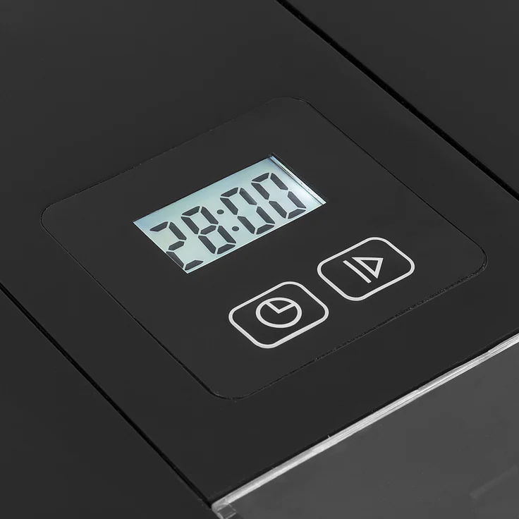 Princess 282605 Eiscrememaschine, Zubereitung von selbstgemachtem Speiseeis, 12 Watt, 1,5 Liter, Einfüllöffnung, Ein-/Ausschalter, Timer, Edelstahl, silber – Bild 5